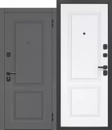 Входная дверь «Ferroni» 7,5 см ПОРТУ эмаль серая/эмаль белая